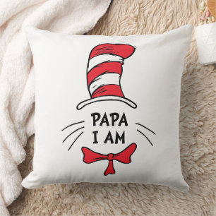 Coussin Dr Seuss   Chat dans le Casquette - Papa Je suis