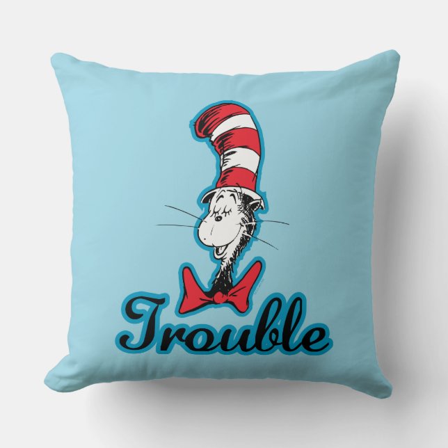 Coussin Dr Seuss | Chat dans le problème du Casquette (Recto)
