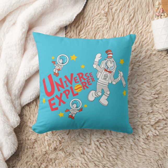 Coussin Dr Seuss | Chat dans l'Explorateur d'univers Casqu (Couverture)