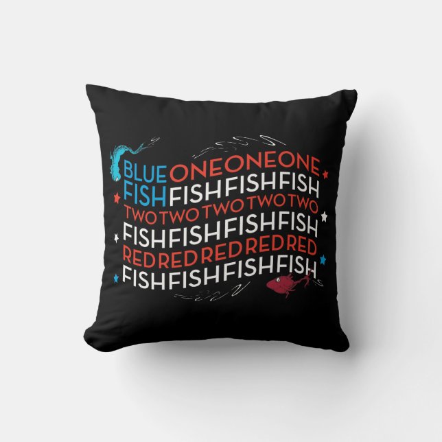 Coussin Dr. Seuss | Graphique du drapeau américain Red Fis (Recto)