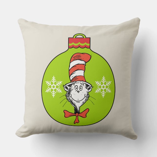 Coussin Dr. Seuss | Grinch | Chapeau de Chat Ornement (Recto)