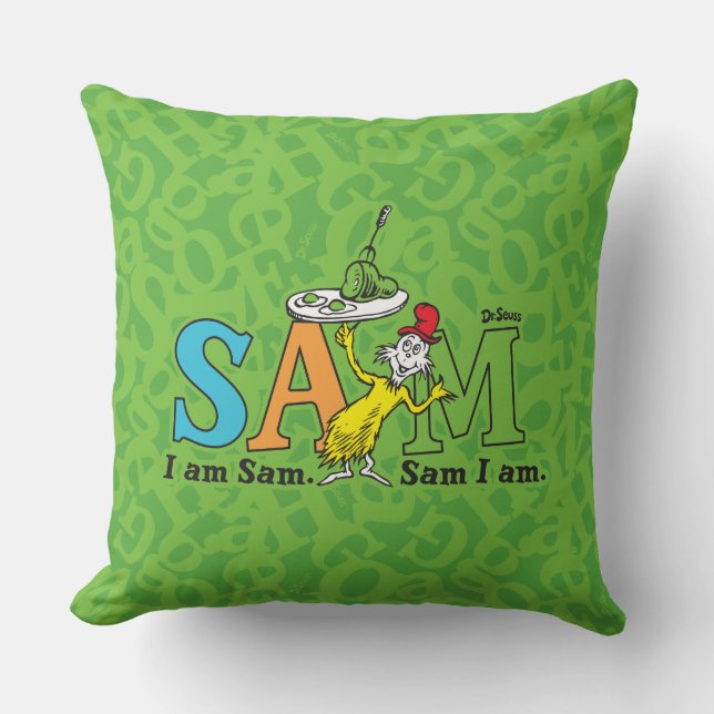 Coussin Dr Seuss | Je Suis Sam. Je Suis Sam. (Recto)