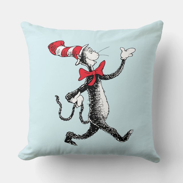 Coussin Dr. Seuss | Le Chat Chapeauté défile sur le podium (Recto)
