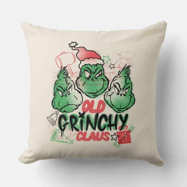 Coussin Dr. Seuss | Le vieux Grinch Noël (Recto)