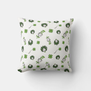 Coussin Dr. Seuss Motif trèfle du Chat dans le Chapeau