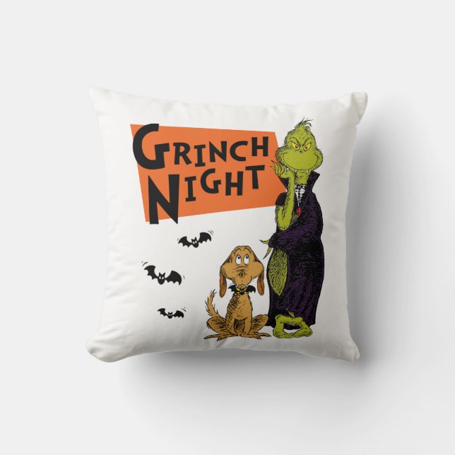 Coussin Dr. Seuss | Nuit du Grinch Halloween Graphique (Recto)