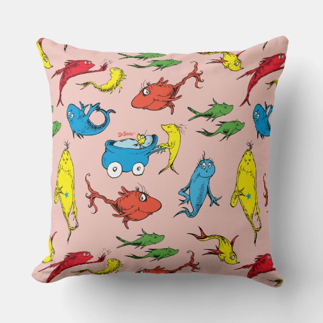 Coussin Dr. Seuss | Un Poisson Deux Poissons Motif (Recto)