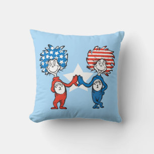 Coussin Dr Seuss   Une chose Deux graphiques patriotiques