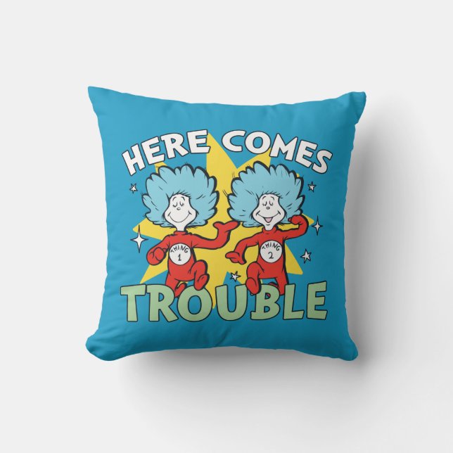 Coussin Dr Seuss | Une Chose Deux Ici, C'Est Difficile (Recto)