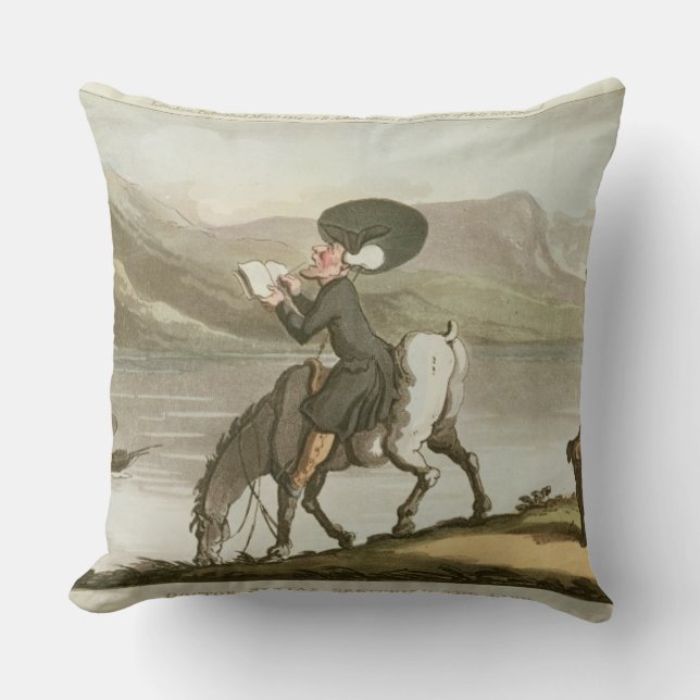 Coussin Dr. Syntax esquissant le lac (Recto)