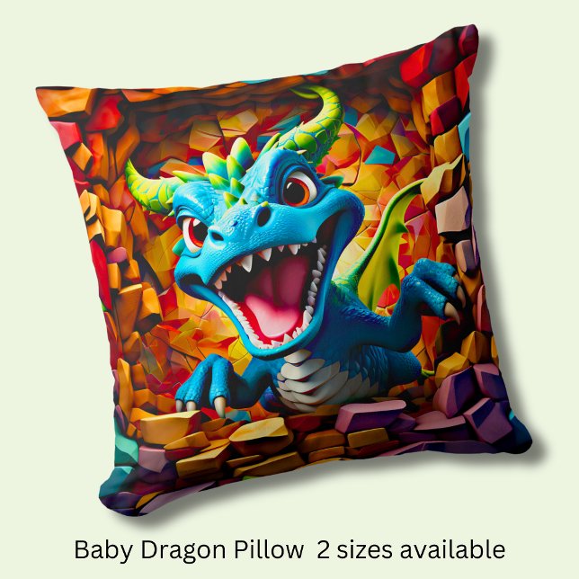 Coussin Dragon Bébé Bleu Aqua (Créateur téléchargé)