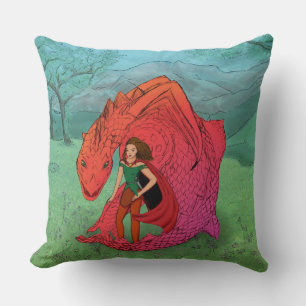 Coussin Dragon Bébé Rouge