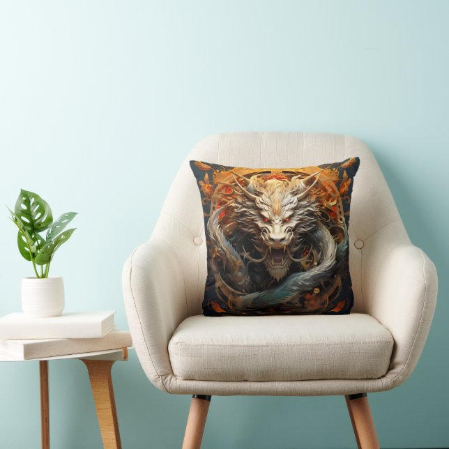 Coussin Dragon chinois (Chaise)