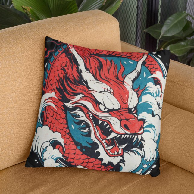 Coussin Dragon chinois ou japonais (Créateur téléchargé)