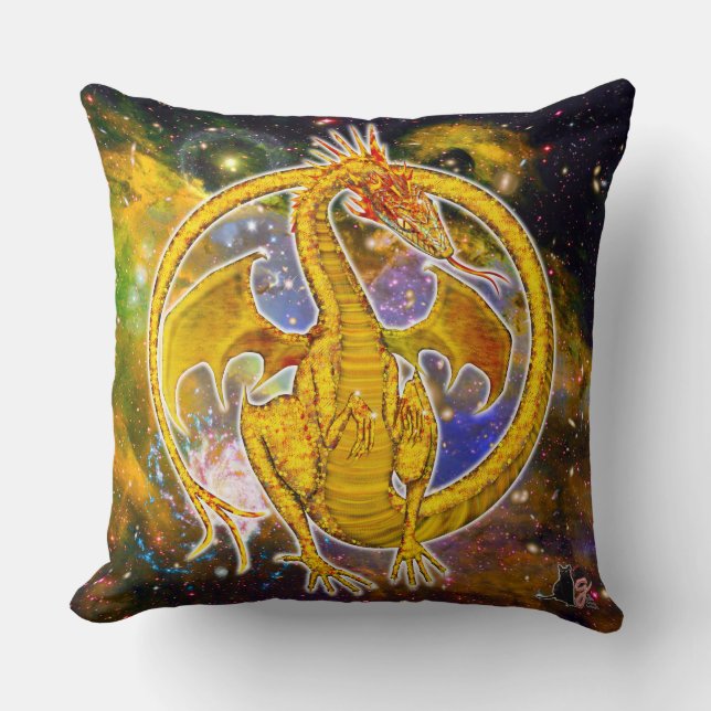 Coussin Dragon cosmique Topaz (Recto)