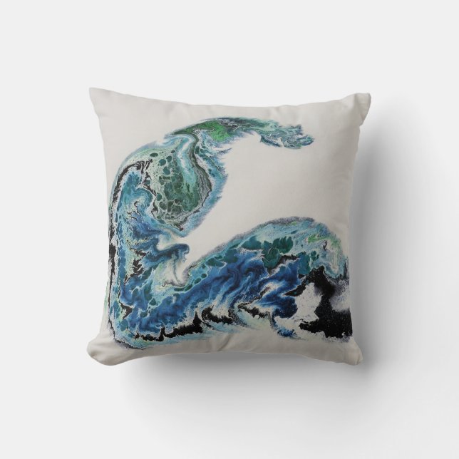 Coussin « Dragon dans les vagues – Lancer abstrait d'énerg (Recto)
