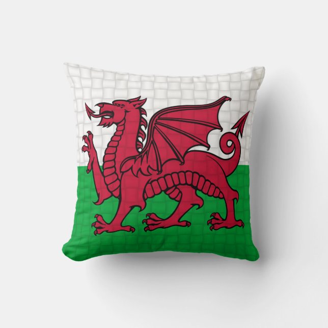 Coussin Dragon de cymru de drapeau du Pays de Galles (Recto)