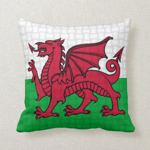 Coussin Dragon de cymru de drapeau du Pays de Galles