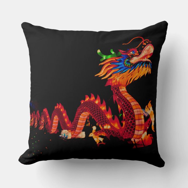 Coussin Dragon de défilé chinois (Recto)