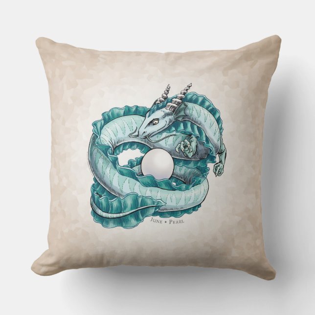 Coussin Dragon de pierre de naissance de juin : Pearl (Recto)
