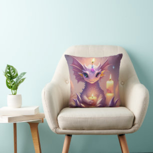 Coussin Dragon d'Imaginaire aux bougies d'anniversaire