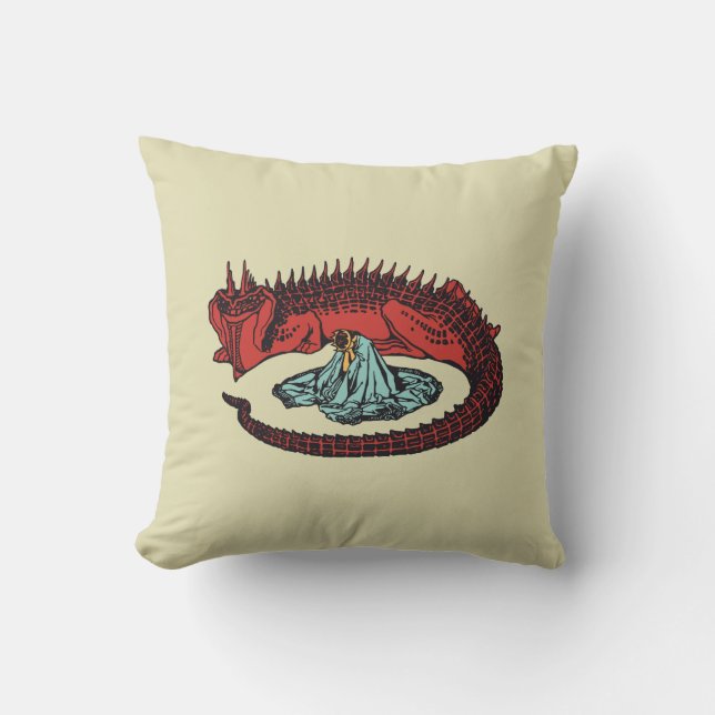 Coussin Dragon et Dragon queen style Art Nouveau Thon (Recto)