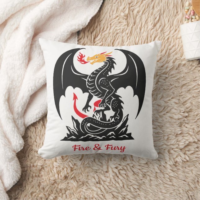 Coussin Dragon Fantastique Respirant du Feu Graphique Pers (Couverture)