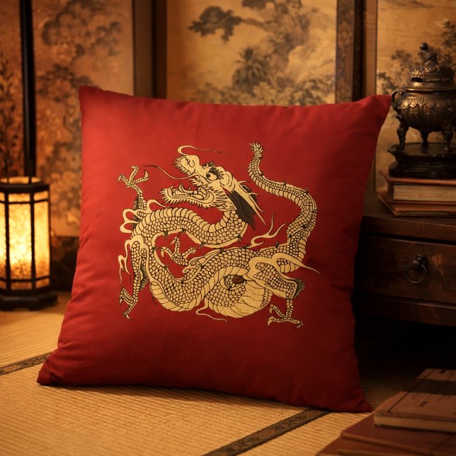 Coussin Dragon Japonais Couleurs Personnalisables  (Créateur téléchargé)