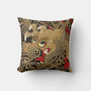 Coussin Dragon japonais Vintage