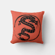 Dragon noir sur rouge