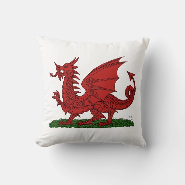 Coussin Dragon rouge du Pays de Galles (Recto)