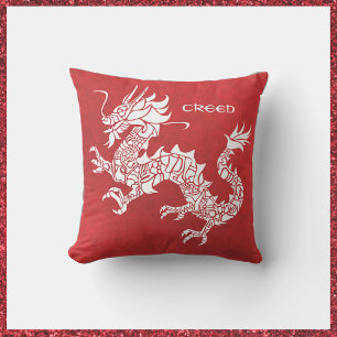 Coussin Dragon rouge et blanc