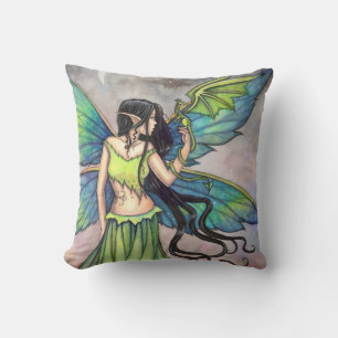 Coussin Dragon vert et Imaginaire de fées