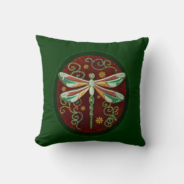 Coussin Dragonfly Elegant Jewel 2 Folk Art (Recto)