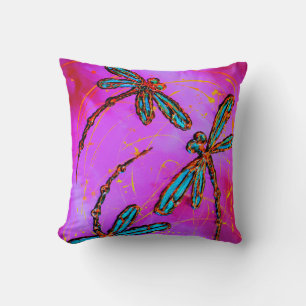 Coussin Dragonfly Flit Electrique rose