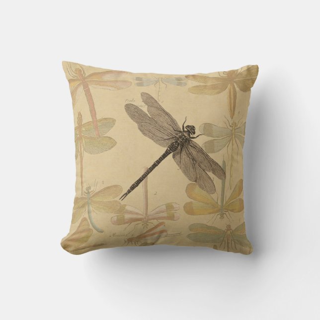 Coussin Dragonfly Vintage Antique Classic Nature (Recto)