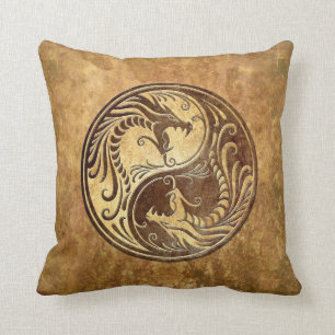Coussin Dragons en pierre de Yin Yang