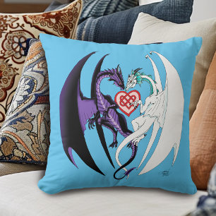 Coussin Dragons Love Heart Blue