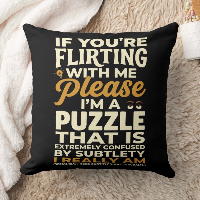 Coussin Draguer avec moi s'il vous plaît énigme confuse dr (Couverture)