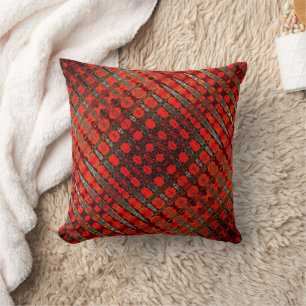 Coussin Dramatique Red Sine Waves Funky Motif Coton