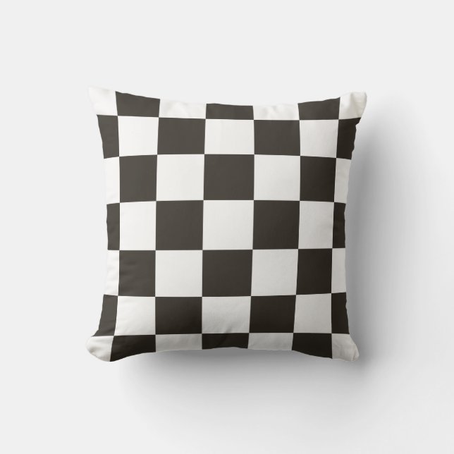 Coussin Drapeau À damiers (noir et blanc) (Motif du vérifi (Recto)