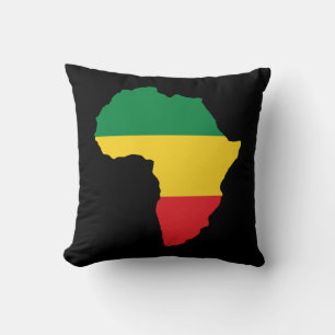 Coussin Drapeau africain vert, or et rouge