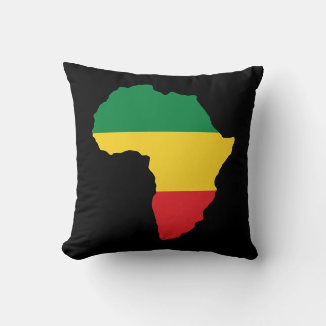 Coussin Drapeau africain vert, or et rouge (Recto)