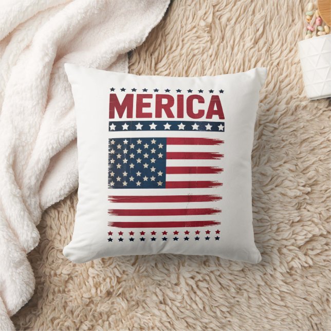 Coussin Drapeau Américain 4 juillet Merica (Couverture)