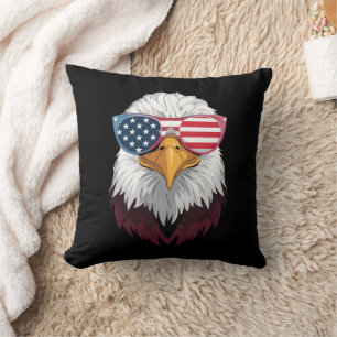 Coussin Drapeau Américain Aigle Patriotique 4 Juillet