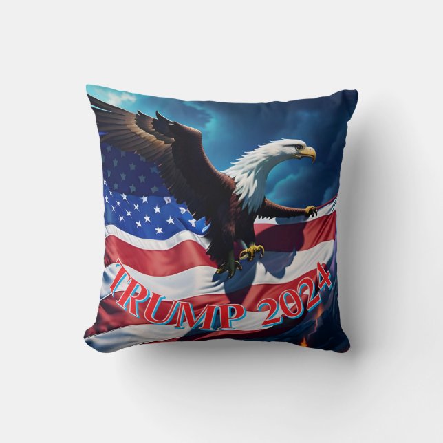 Coussin Drapeau américain Aigle TRUMP 2024 (Recto)