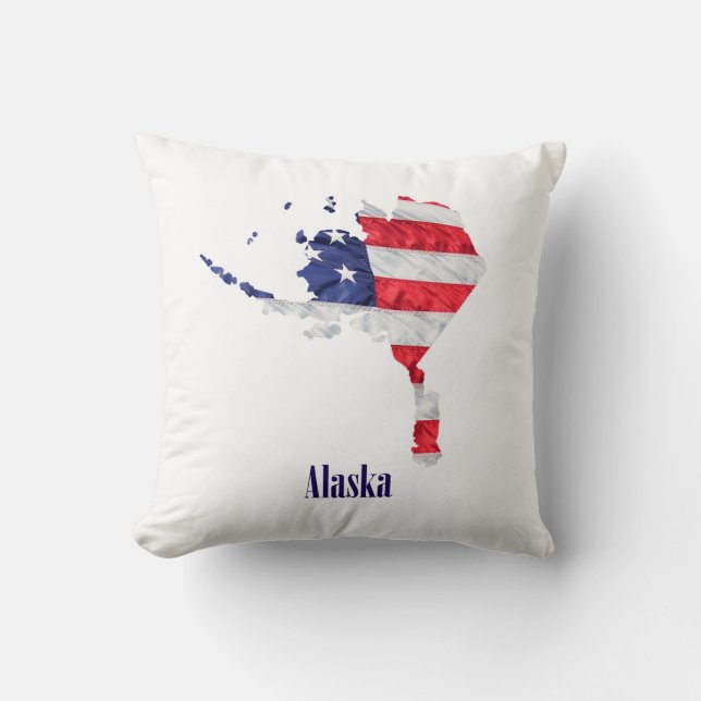 Coussin Drapeau américain Alaska États-Unis (Recto)