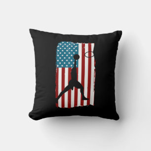 Coussin Drapeau américain américain Basket-ball Athlète pa