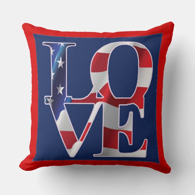 Coussin Drapeau américain Amour patriotique (Recto)