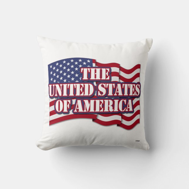 Coussin Drapeau américain avec drapeau américain (Recto)